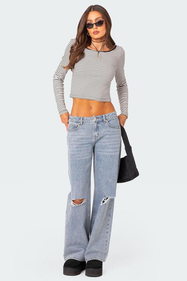 Debbie Distressed Low Rise Jeans Product Image