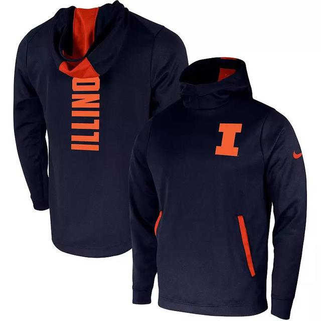 Mens Nike Illinois Fighting Illini 2-Hit Performance Pullover Hoodie Blue Product Image