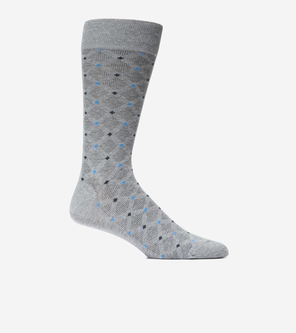 Men's Textured Diamond Dress Crew Socks Product Image