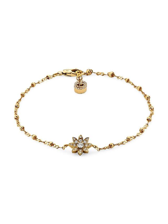 Womens Flora 18K Yellow Gold & Diamond Bracelet Product Image