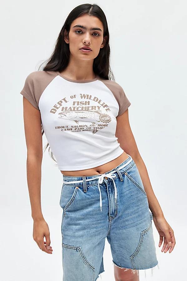 Fish Hatchery Raglan Baby Tee Womens at Urban Outfitters Product Image