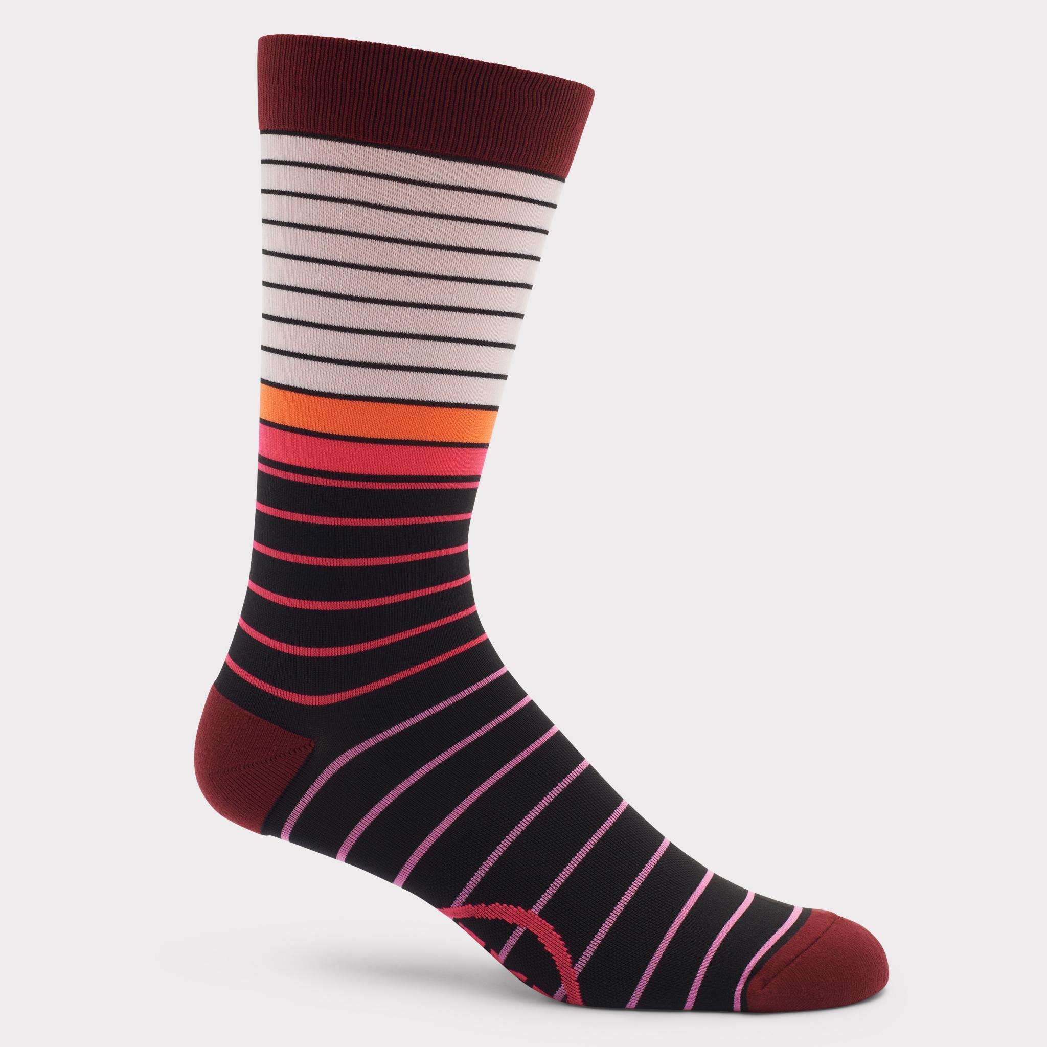 MIXED STRIPED COMPRESSION CREW SOCK Product Image