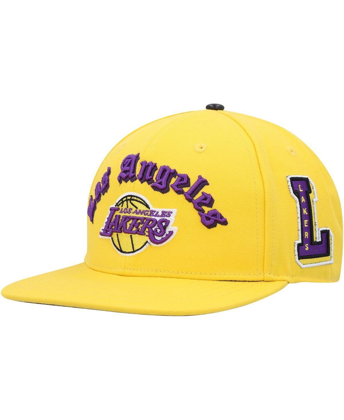 Mens Pro Standard Gold Los Angeles Lakers Old English Snapback Hat Product Image