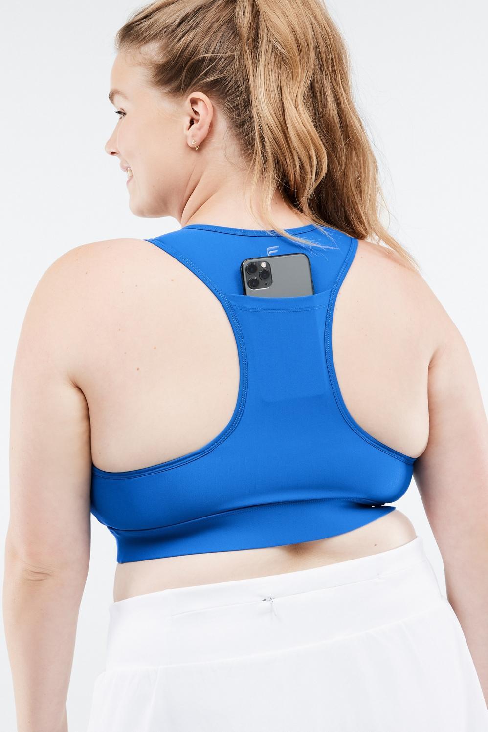 Fabletics On-the-Go Medium-Impact Sports Bra Womens blue plus Size 4X Product Image