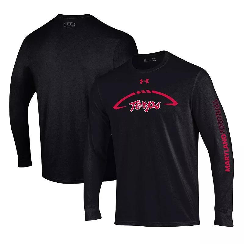 Mens Under Armour Maryland Terrapins Football Icon Performance Long Sleeve T-Shirt Product Image