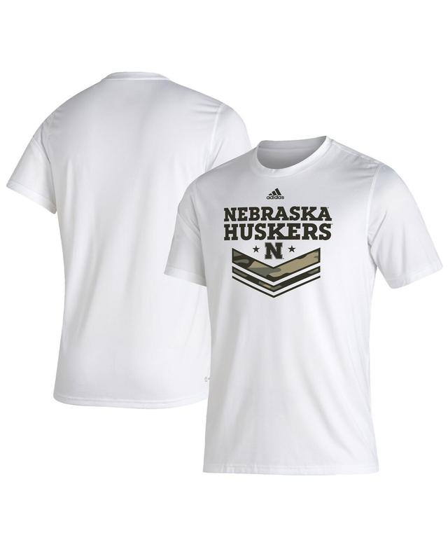 Mens adidas White Nebraska Huskers Military-Inspired Appreciation Creator T-shirt Product Image