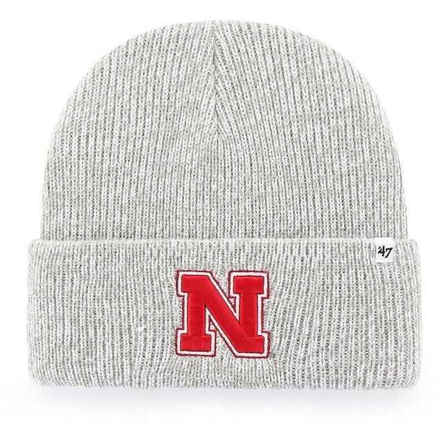 Mens 47 Gray Nebraska Huskers Brain Freeze Cuffed Knit Hat Product Image