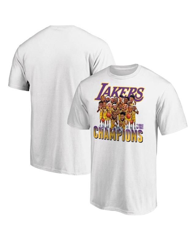 Mens Fanatics White Los Angeles Lakers 2020 Nba Finals Champions Team Caricature T-shirt Product Image