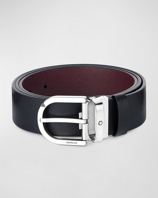 Mens Pin Buckle Reversible Leather Belt Product Image