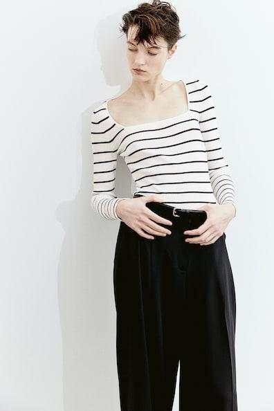 Square-neck Rib-knit Top product image