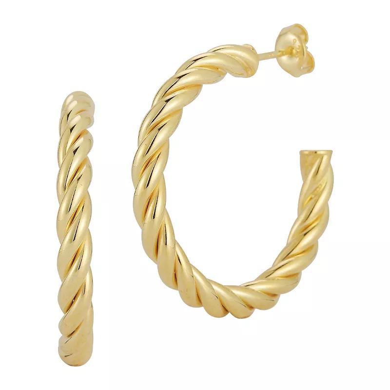 Sunkissed Sterling Large Twist Hoop Earrings, Womens, Gold Product Image