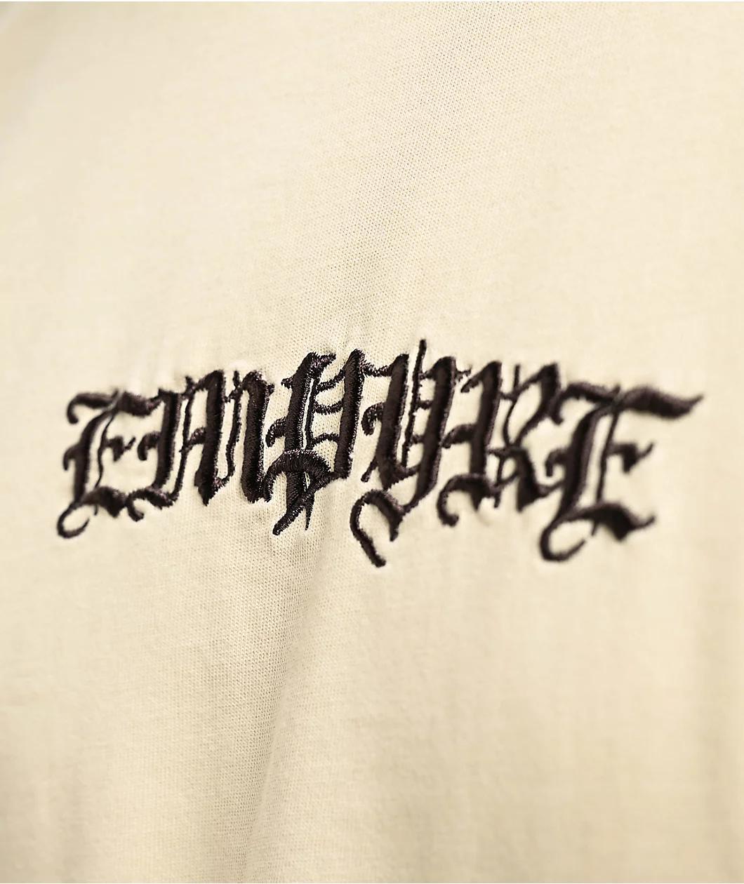 Empyre Throne Embroidered Knit Cream T-Shirt  Product Image