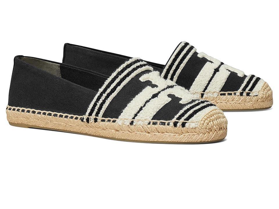 Tory Burch Double T Espadrille (Nero/Light Alabaster) Women's Flat Shoes Product Image