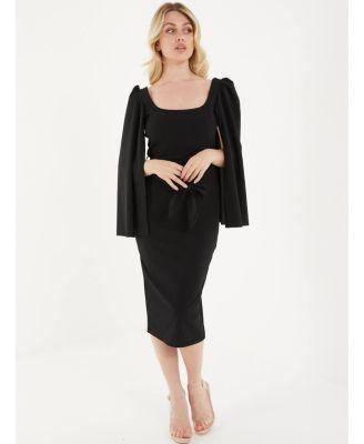 Quiz Womens Scuba Crepe Split Sleeve Midi Dress Product Image