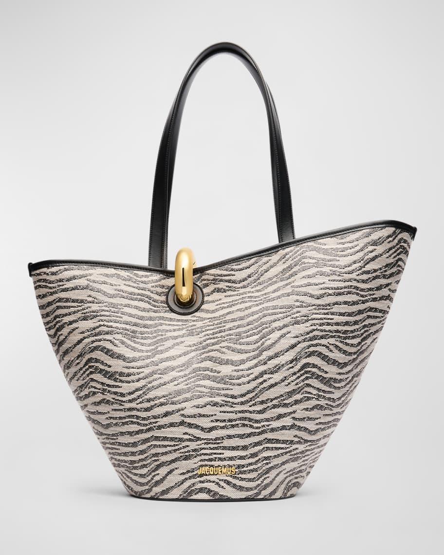 Le Bambola Zebra Canvas and Leather Shoulder Bag Product Image