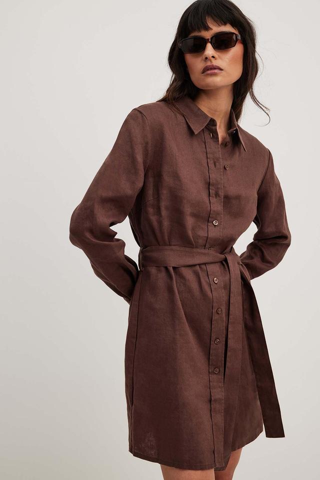 Linen Shirt Mini Dress Product Image