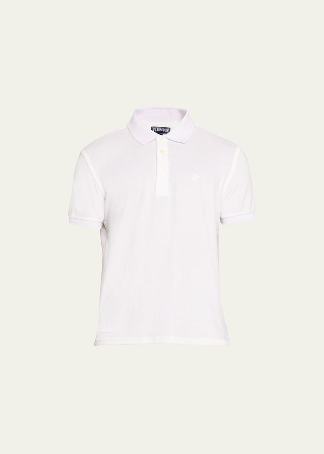 Mens Solid Terry Polo Shirt Product Image