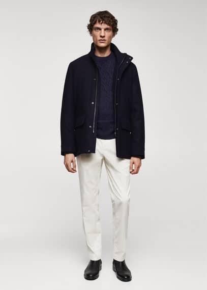 Mango Mens Pockets Detail Short Wool Coat Product Image