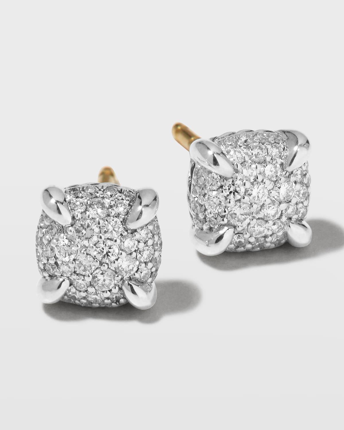 Womens Petite Chatelaine Stud Earrings with Full Pav Diamonds Product Image