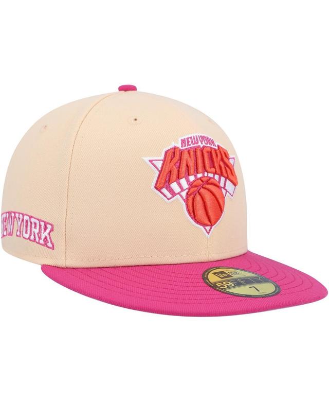 Mens New Era Orange New York Knicks Passion Mango 59FIFTY Fitted Hat - Orange Product Image