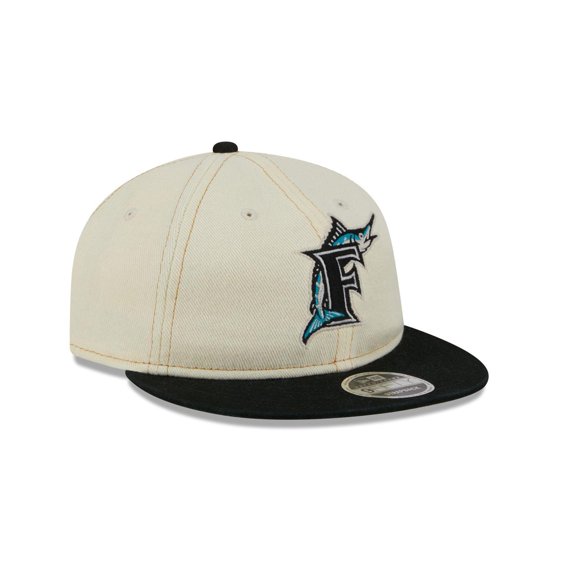 Miami Marlins Chrome Denim Retro Crown 9FIFTY Adjustable Hat Male Product Image