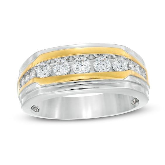 Men's 3/4 CT. T.w. Diamond Wedding Band in 10K Two-Tone Gold Product Image