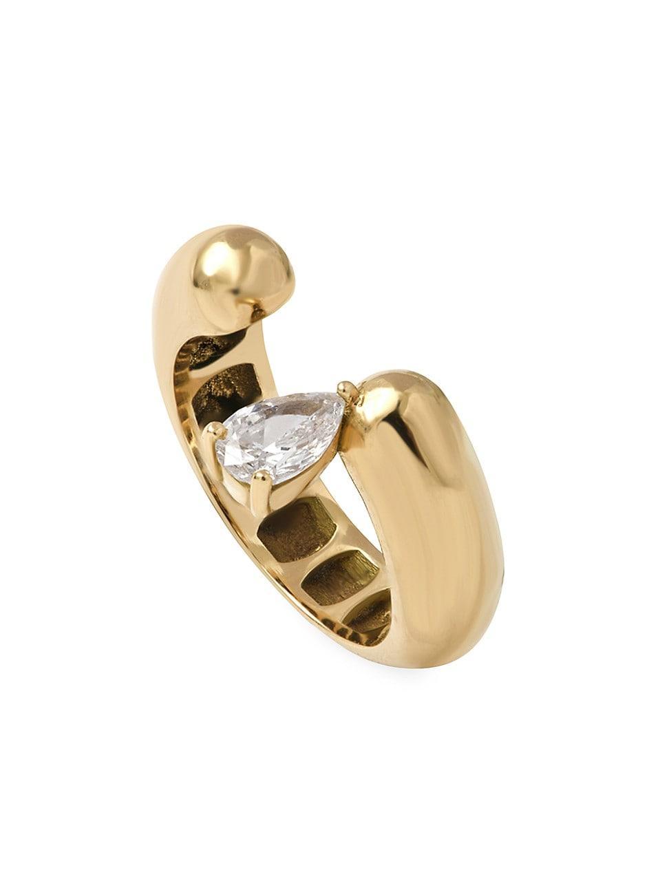 Womens Tube 14K Yellow Gold & 0.30 TCW Diamond Ring Product Image