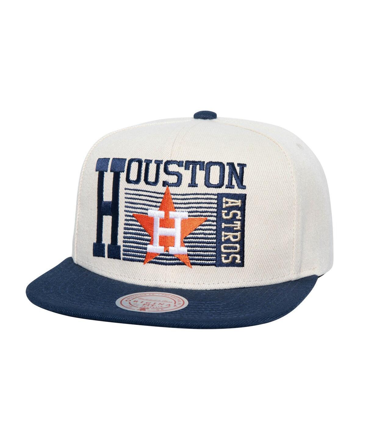 Mens Mitchell & Ness Cream Houston Astros Cooperstown Collection Speed Zone Snapback Hat Product Image