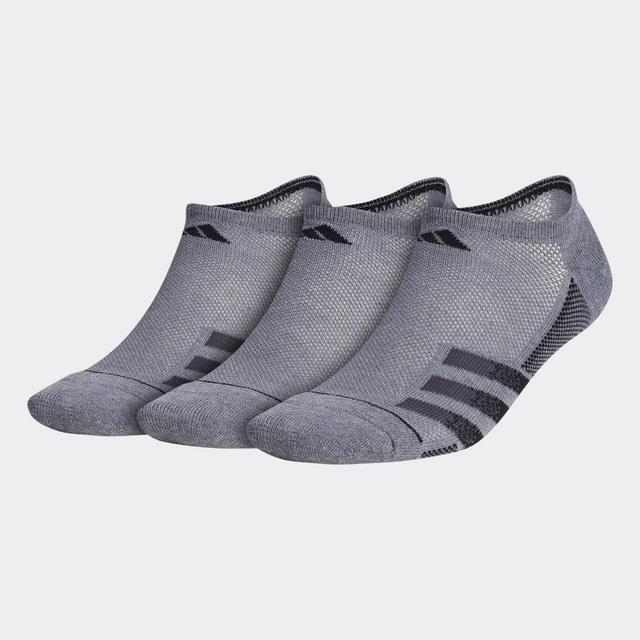 Mens adidas 3-pack Superlite Stripe 3 No-Show Socks Dark Grey Product Image