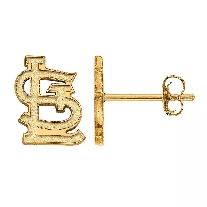 LogoArt Sterling Silver St. Louis Cardinals Extra-Small Post Earrings, Womens Gold Tone Product Image