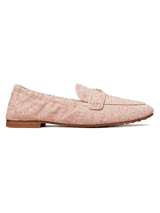 Womens Leather-Trimmed Tweed Ballet-Style Loafers Product Image