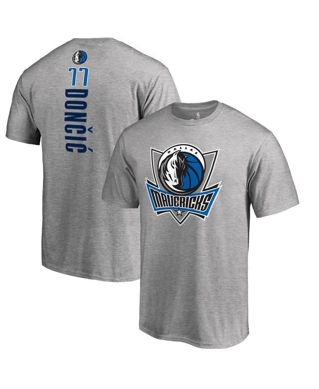 Mens Fanatics Luka Doncic Heather Gray Dallas Mavericks Backer T-shirt Product Image