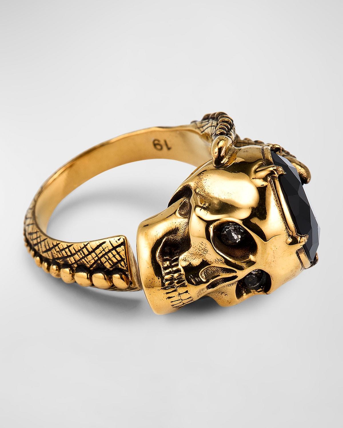 Mens Crystal Victorian Skull Ring Product Image