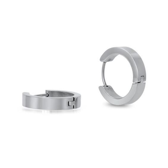 Men's Huggie Hoop Earrings in Stainless Steel Product Image