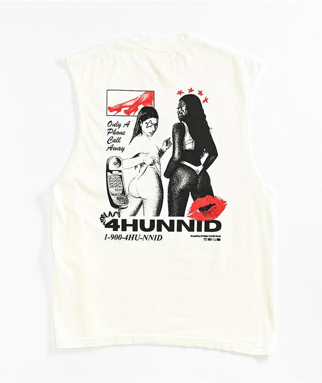 4Hunnid Hotline White Tank Top Product Image