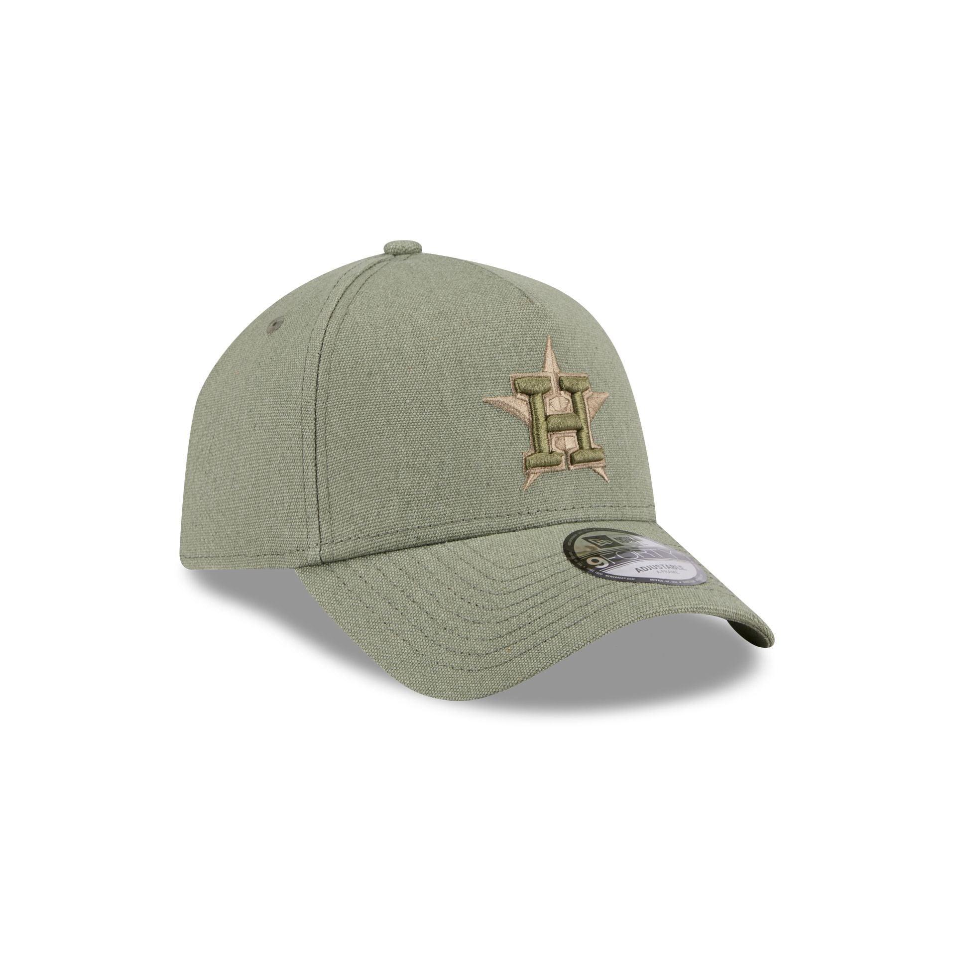 Houston Astros Logo Essentials Olive 9FORTY A-Frame Snapback Hat Male Product Image