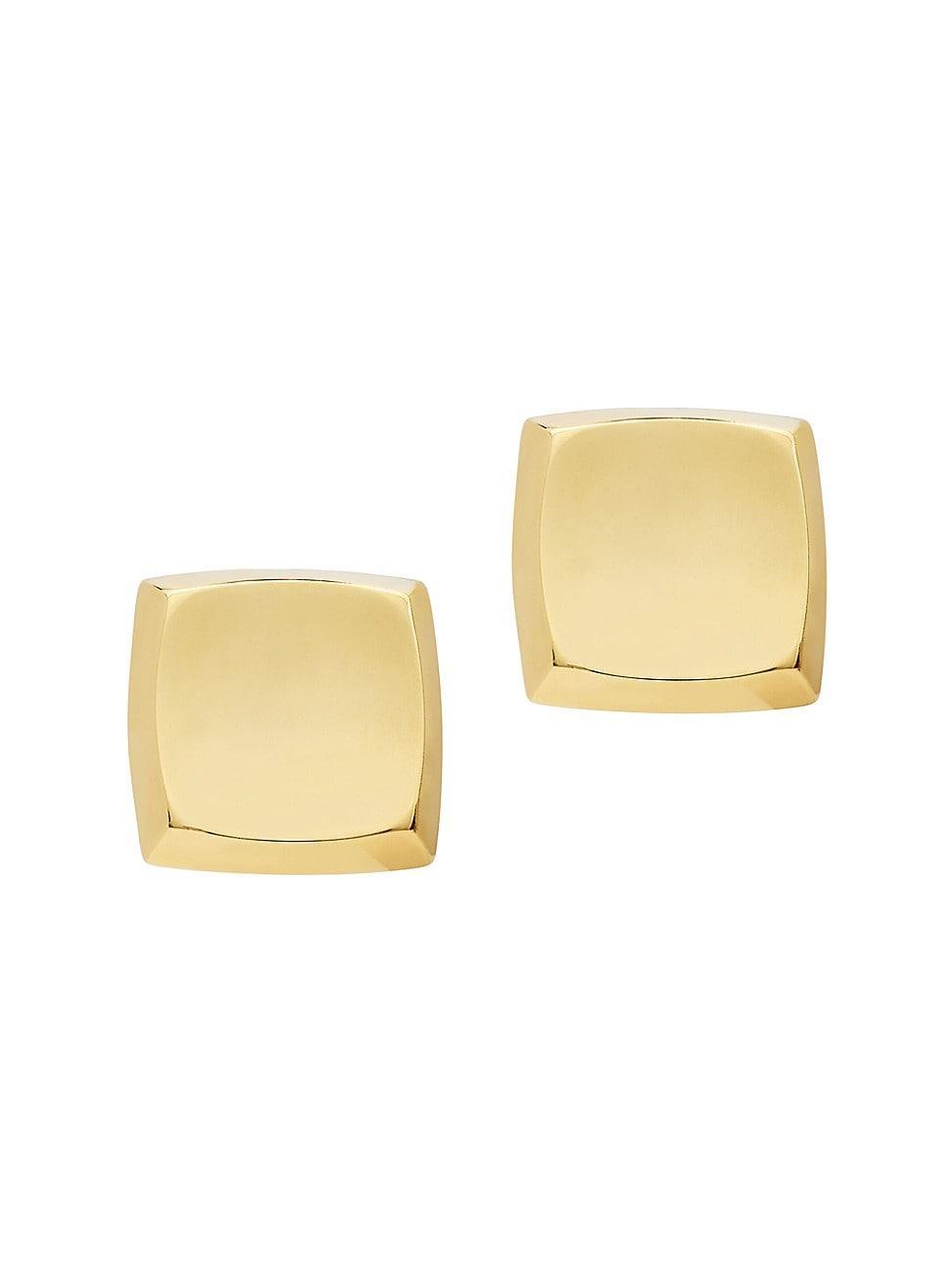 Womens Curvy Square Earrings in Metal Product Image