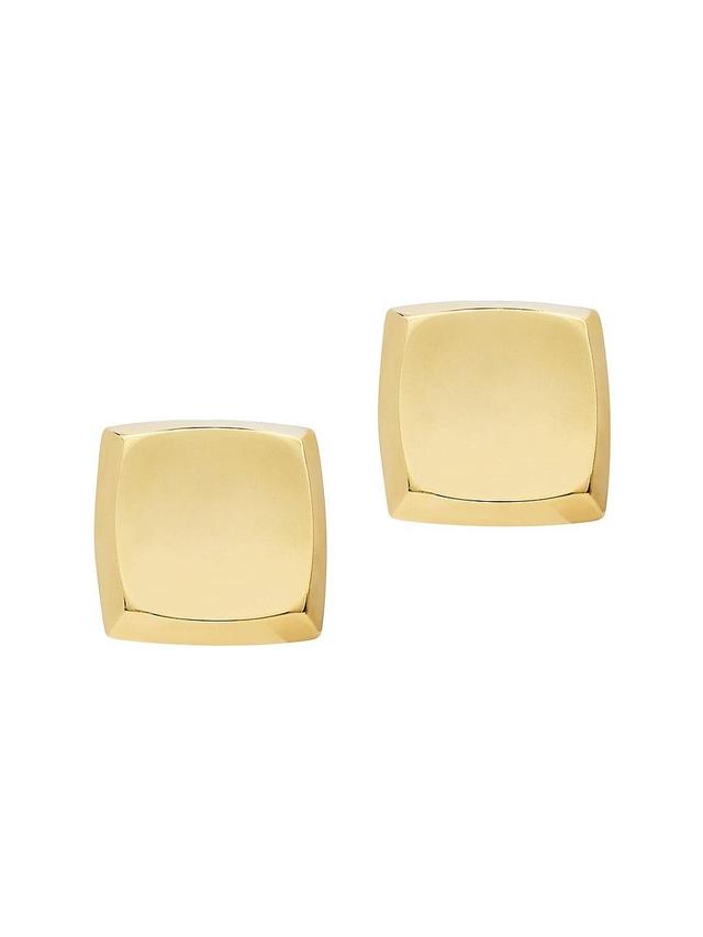 Womens Curvy Square Earrings in Metal Product Image