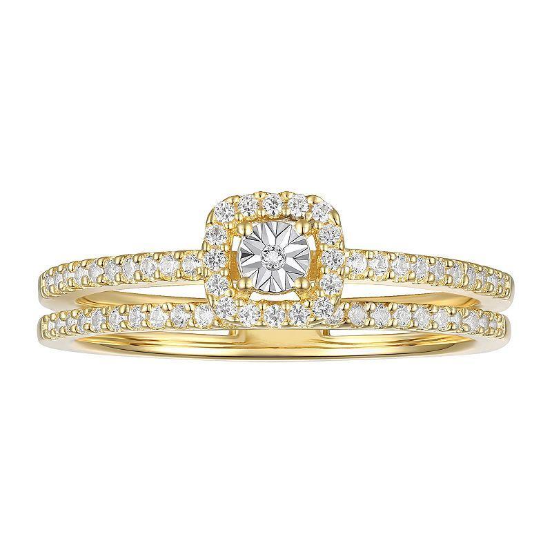 14k Gold Over Silver 1/4 Carat T.W. Diamond Ring, Womens White Product Image