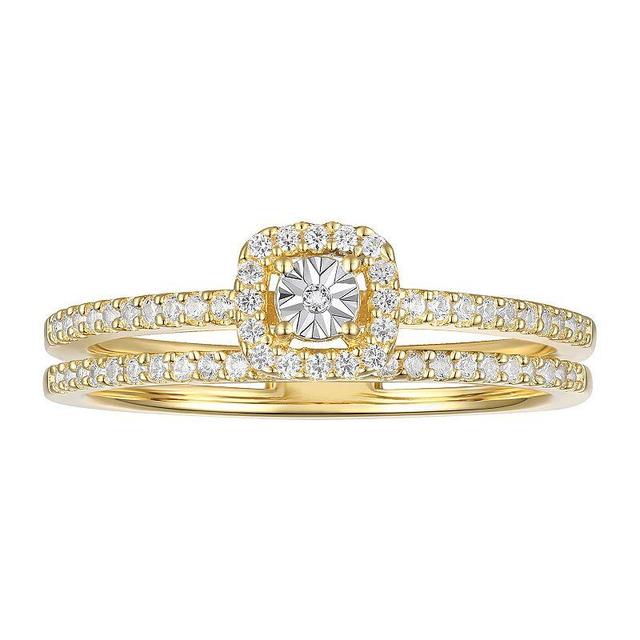 14k Gold Over Silver 1/4 Carat T.W. Diamond Ring, Womens White Product Image