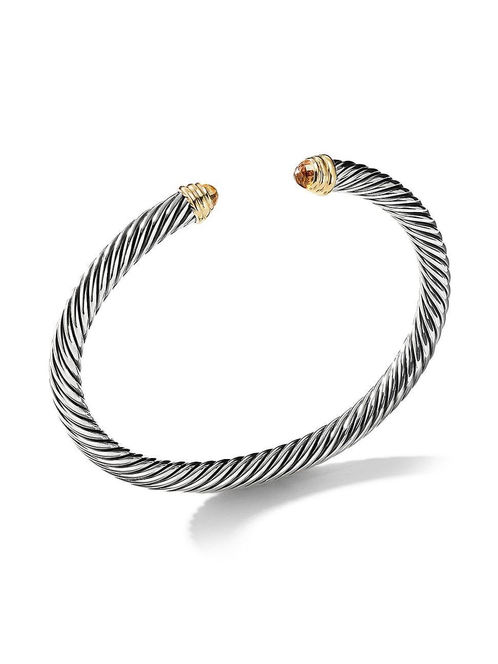 Womens Classic Cable Bracelet In Sterling Silver Product Image