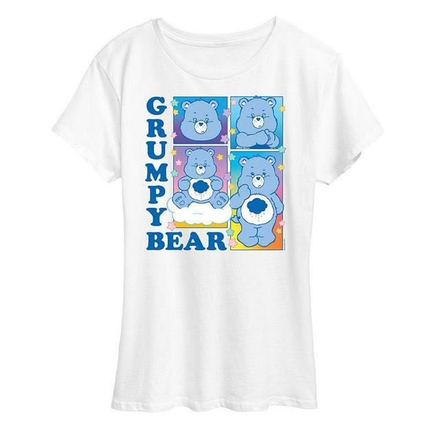 Womens Care Bears Grumpy Bear Grid Graphic Tee, Girls Grey Gray Product Image