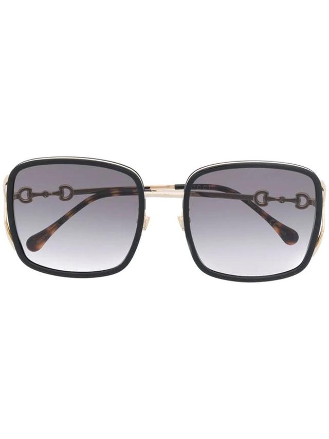 Square-frame Metal Sunglasses In Black Product Image