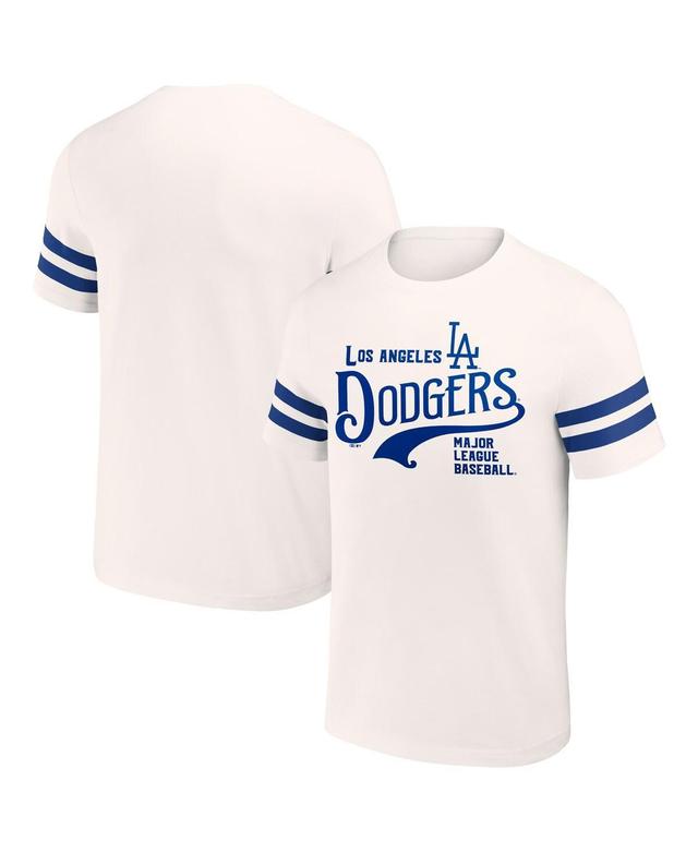 Mens Darius Rucker Collection by Fanatics Cream Distressed Los Angeles Dodgers Yarn Dye Vintage-Like T-shirt Product Image