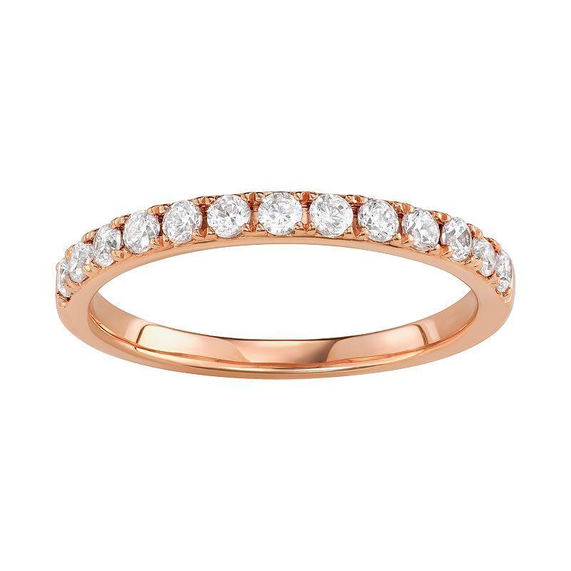 Simply Vera Vera Wang 14k Gold 1/2 Carat T.W. Diamond Wedding Band, Womens Pink Product Image