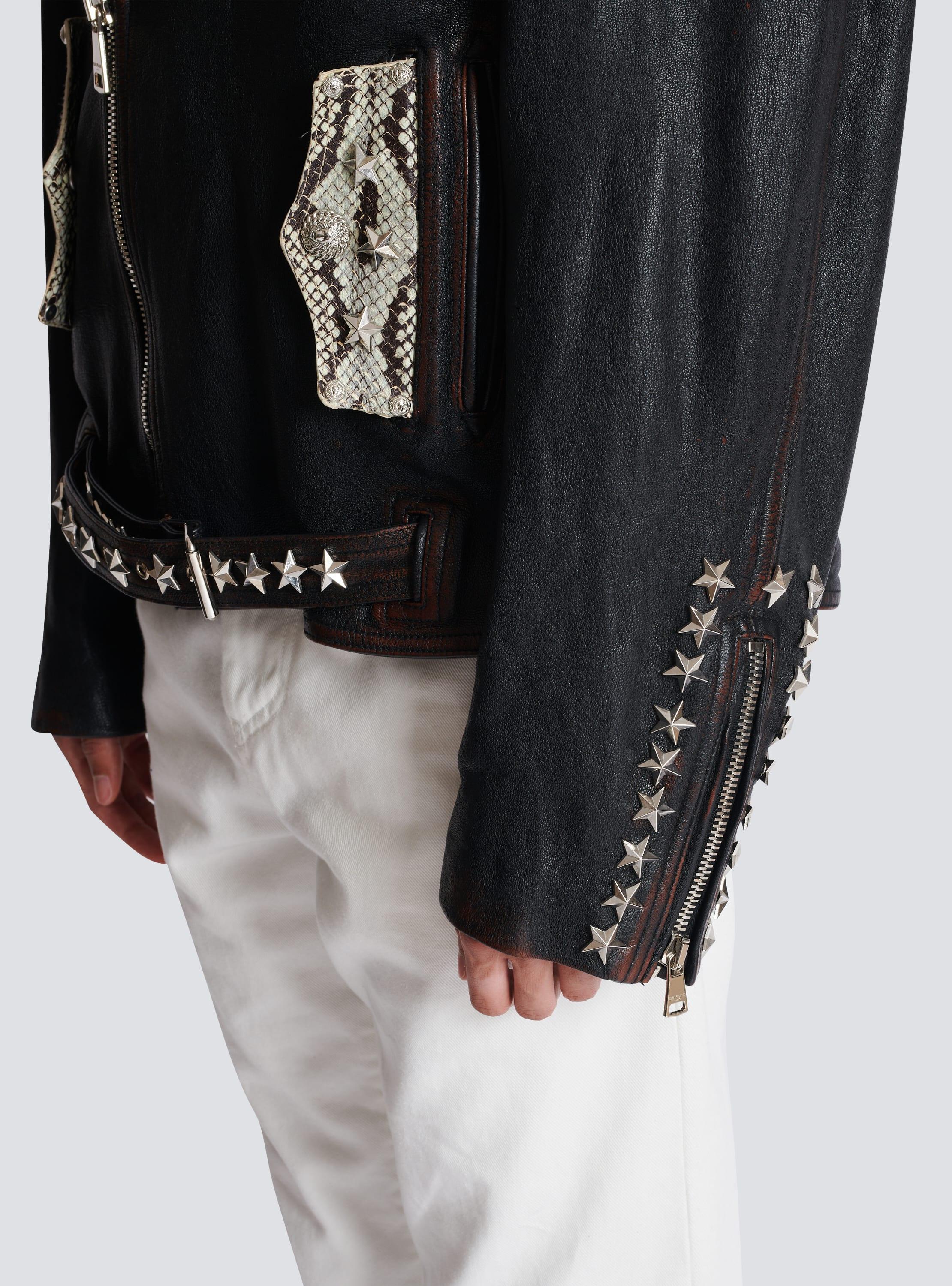 Balmain Western leather biker jacket Product Image