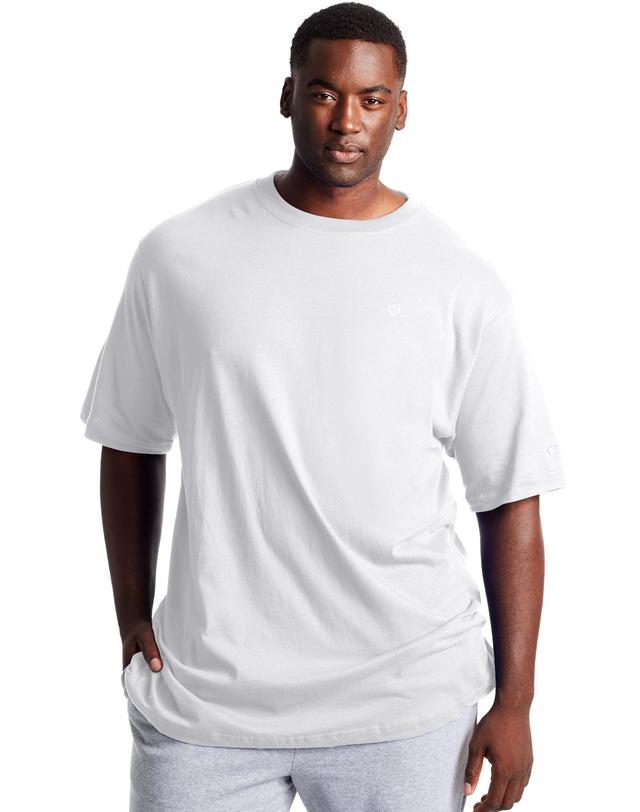 Mens Champion Big & Tall Classic Tee, C Logo White 5XL Product Image