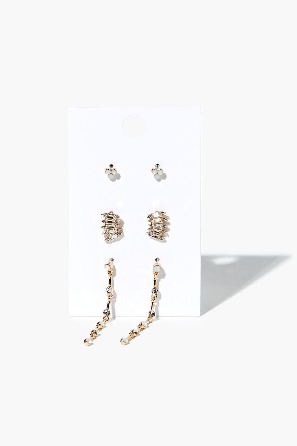 Faux Gem & Rhinestone Earring Set | Forever 21 Product Image