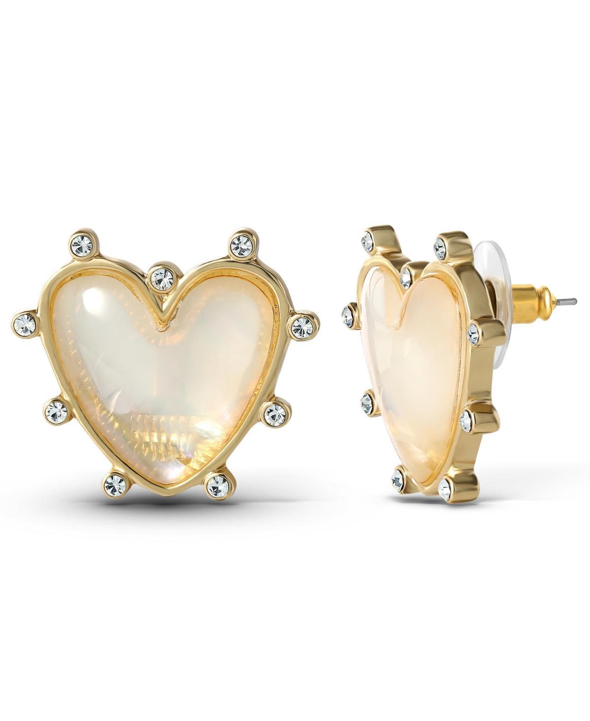 Jessica Simpson Womens Heart Stud Earrings - Gold-Tone Heart Earrings Studs - Gold Product Image