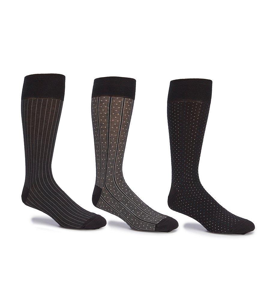 Gold Label Roundtree & Yorke Printed Crew Dress Socks 3-Pack Product Image